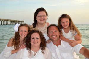 family photo near Panama City Beach pier