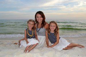 mom and kids smiling