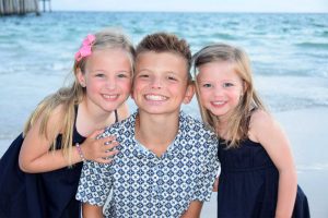 happy kids in beach photo