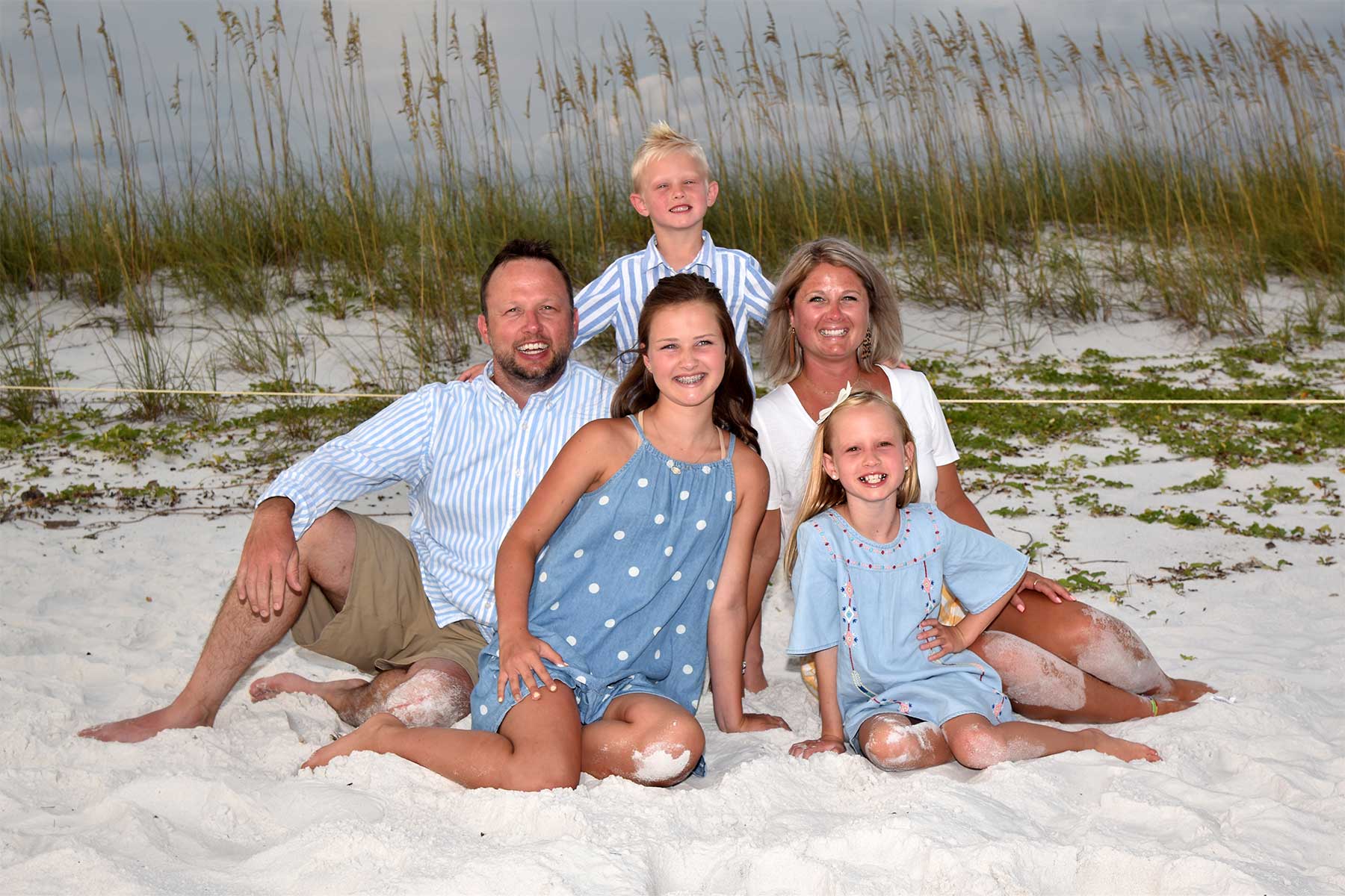 Family beach portraits taking at our beachfront location