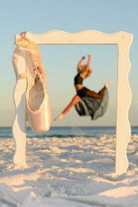 creative senior school portraits at the beach