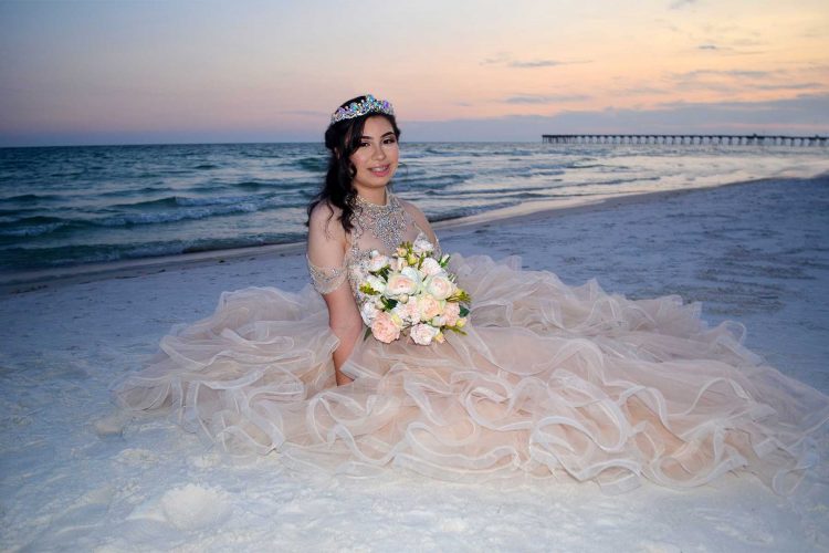 bride on the beach - bridal photos Panama City Beach, FL