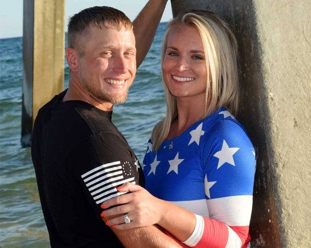 Smiling couple at the beach