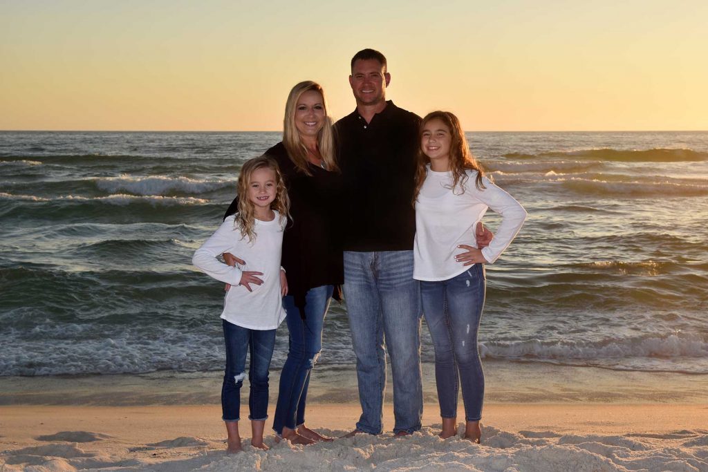 Our best photographer in Panama City Beach captures family photo during sunset