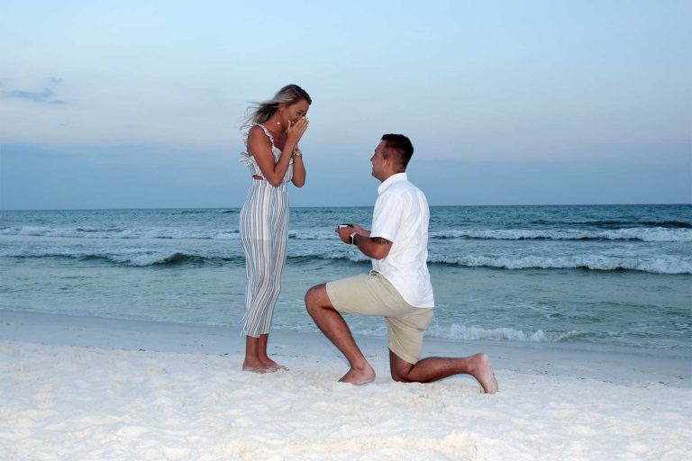 the surprise proposal on Panama City Beach, FL