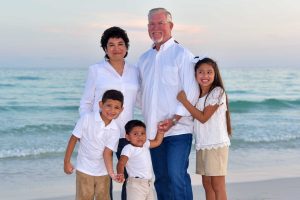 family on the beach