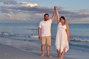 The future bride and groom after the surprise proposal.