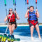 happy family parasailing