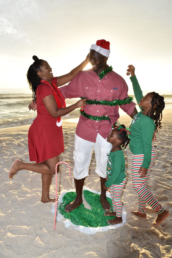 Beach Christmas card photo