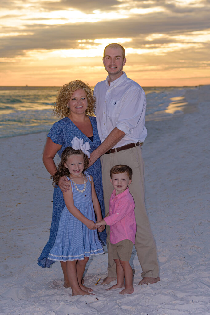 Family on a lovely stretch of beach.