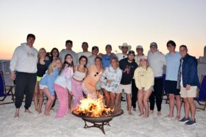 family beach bonfire photo in Destin Florida