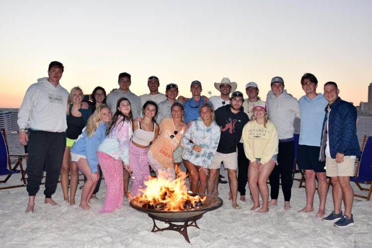 family beach bonfire photo in Destin Florida