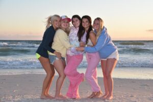 beach bonfire photo at sunset