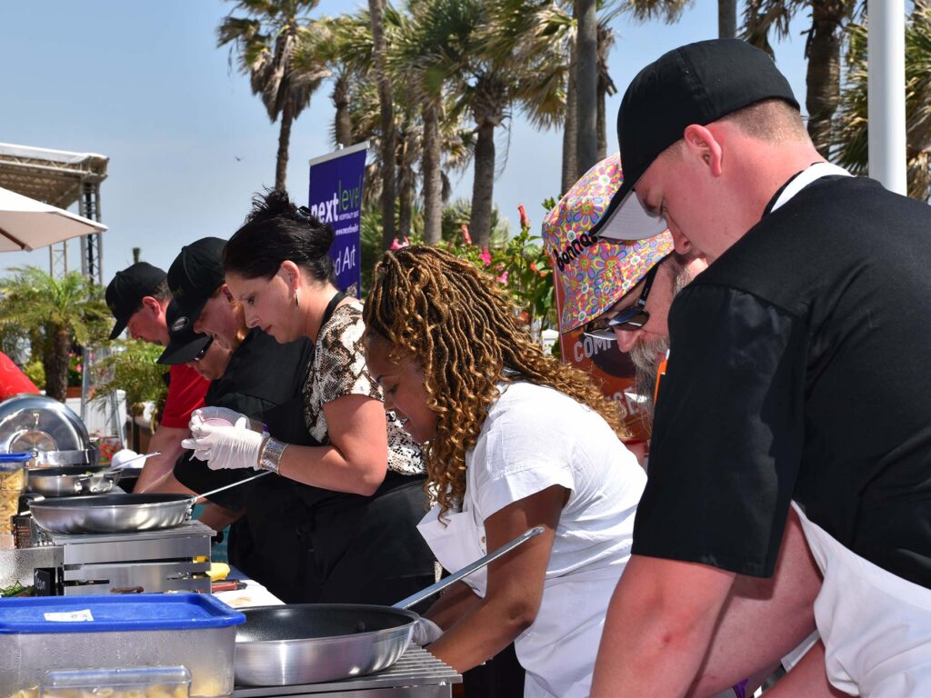People cooking at competition